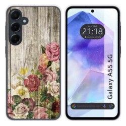 Funda Silicona para Samsung Galaxy A55 5G diseño Madera 08 Dibujos