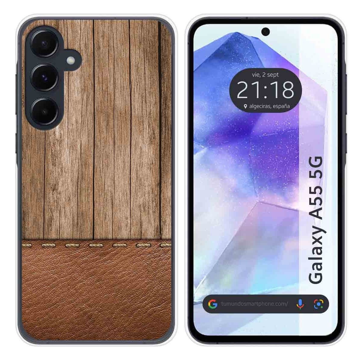 Funda Silicona para Samsung Galaxy A55 5G diseño Madera 09 Dibujos