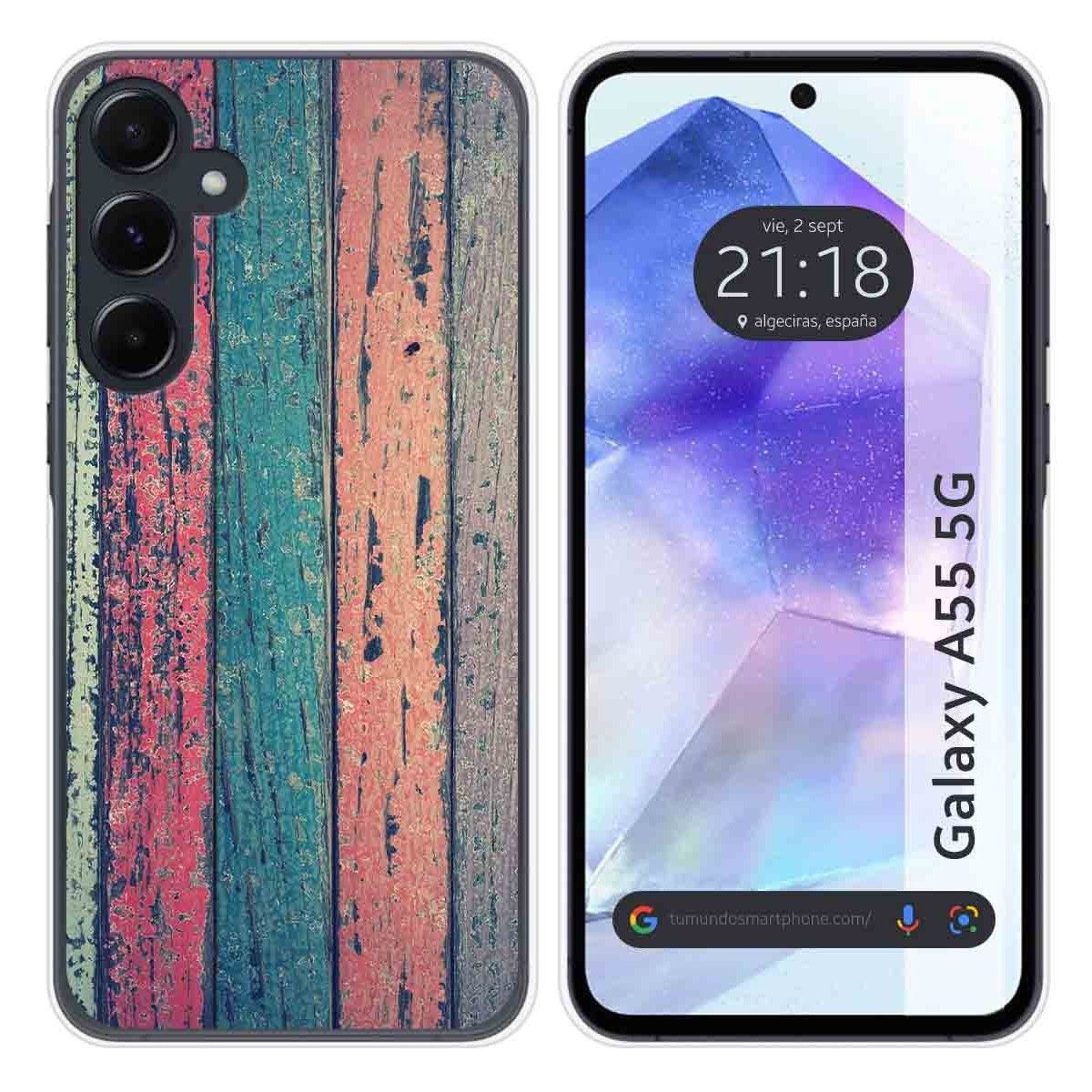 Funda Silicona para Samsung Galaxy A55 5G diseño Madera 10 Dibujos