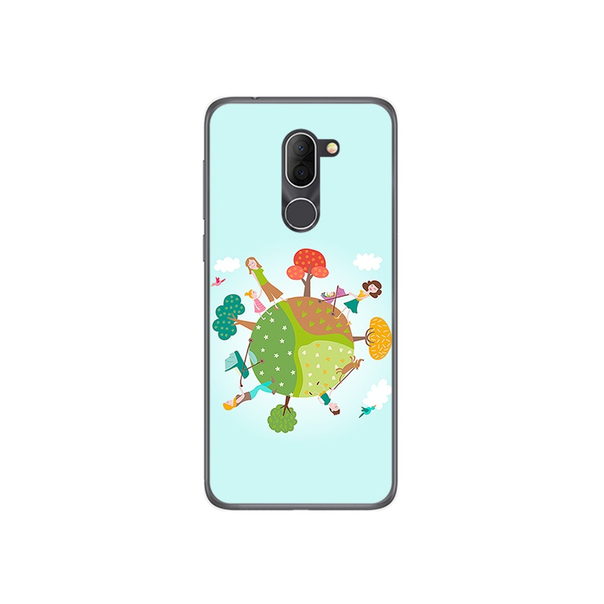 Funda Gel Tpu para Alcatel 3x Diseño Familia Dibujos