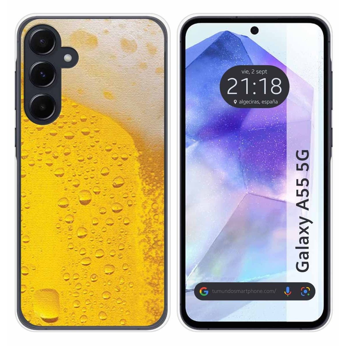 Funda Silicona para Samsung Galaxy A55 5G diseño Cerveza Dibujos
