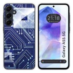 Funda Silicona para Samsung Galaxy A55 5G diseño Circuito Dibujos
