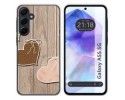 Funda Silicona para Samsung Galaxy A55 5G diseño Corazones Madera Dibujos