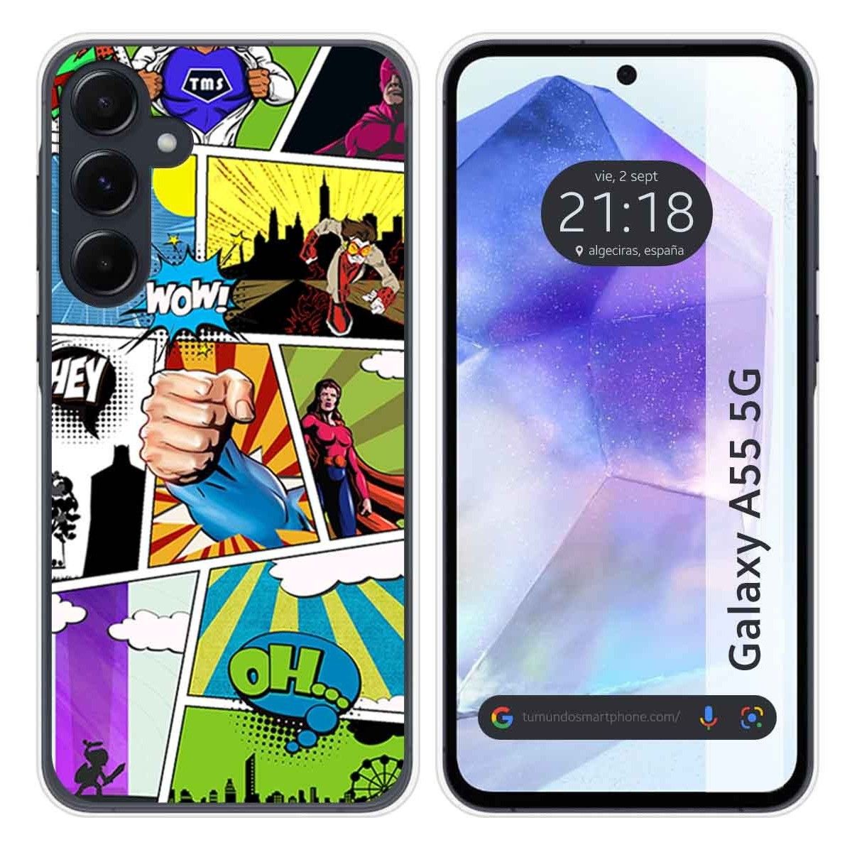 Funda Silicona para Samsung Galaxy A55 5G diseño Comic Dibujos