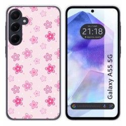 Funda Silicona para Samsung Galaxy A55 5G diseño Flores Dibujos