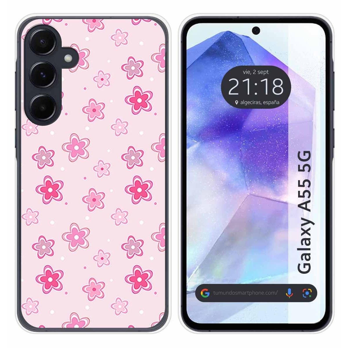 Funda Silicona para Samsung Galaxy A55 5G diseño Flores Dibujos