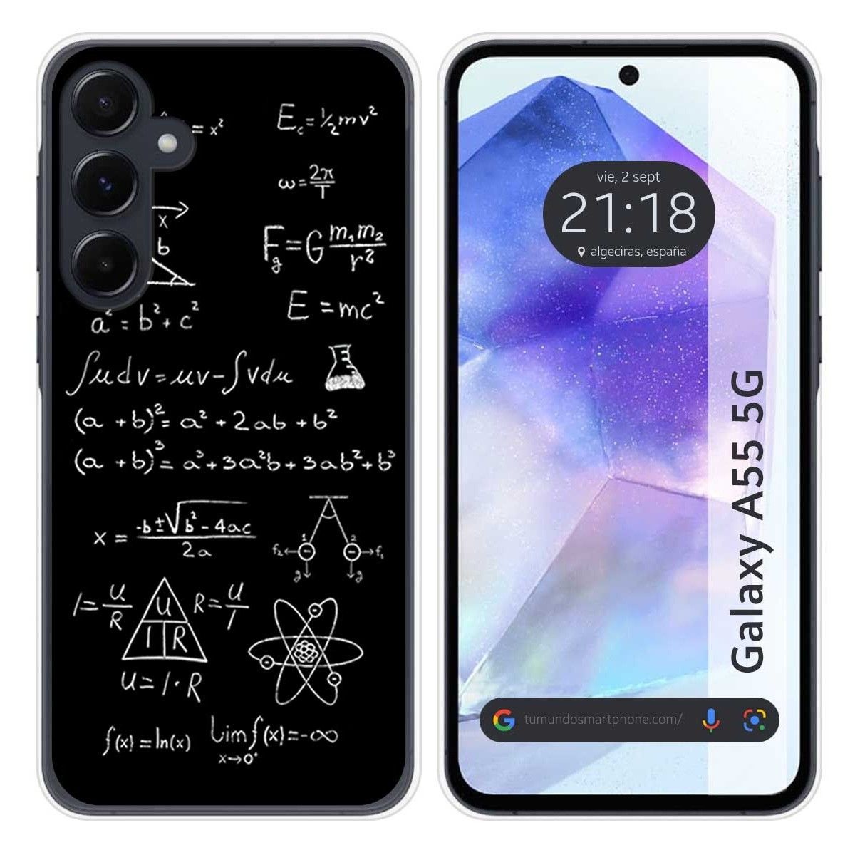 Funda Silicona para Samsung Galaxy A55 5G diseño Formulas Dibujos