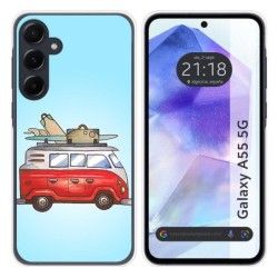Funda Silicona para Samsung Galaxy A55 5G diseño Furgoneta Dibujos