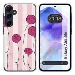 Funda Silicona para Samsung Galaxy A55 5G diseño Flores Vintage Dibujos