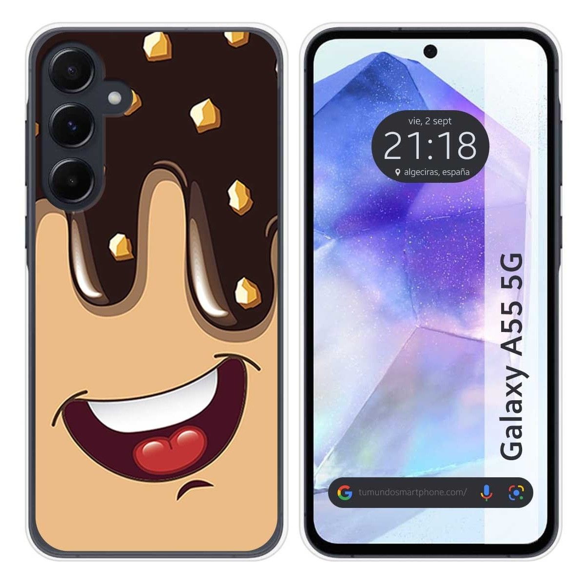 Funda Silicona para Samsung Galaxy A55 5G diseño Helado Chocolate Dibujos