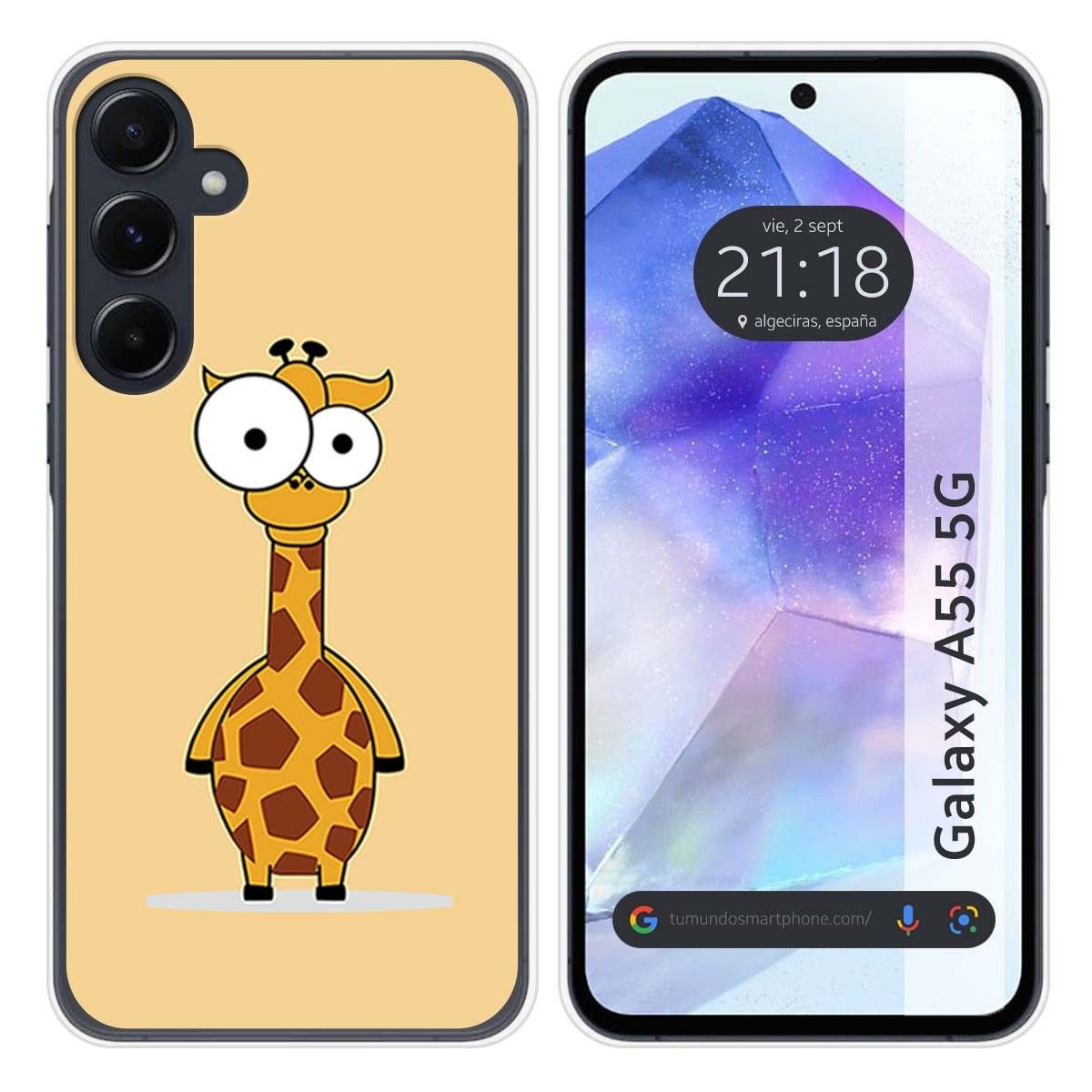 Funda Silicona para Samsung Galaxy A55 5G diseño Jirafa Dibujos