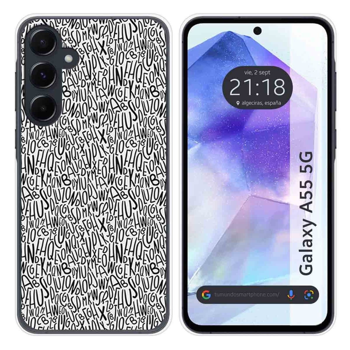 Funda Silicona para Samsung Galaxy A55 5G diseño Letras Dibujos