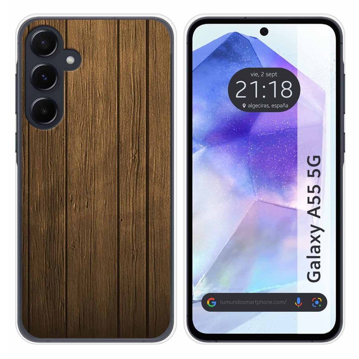 Funda Silicona para Samsung Galaxy A55 5G diseño Madera Dibujos