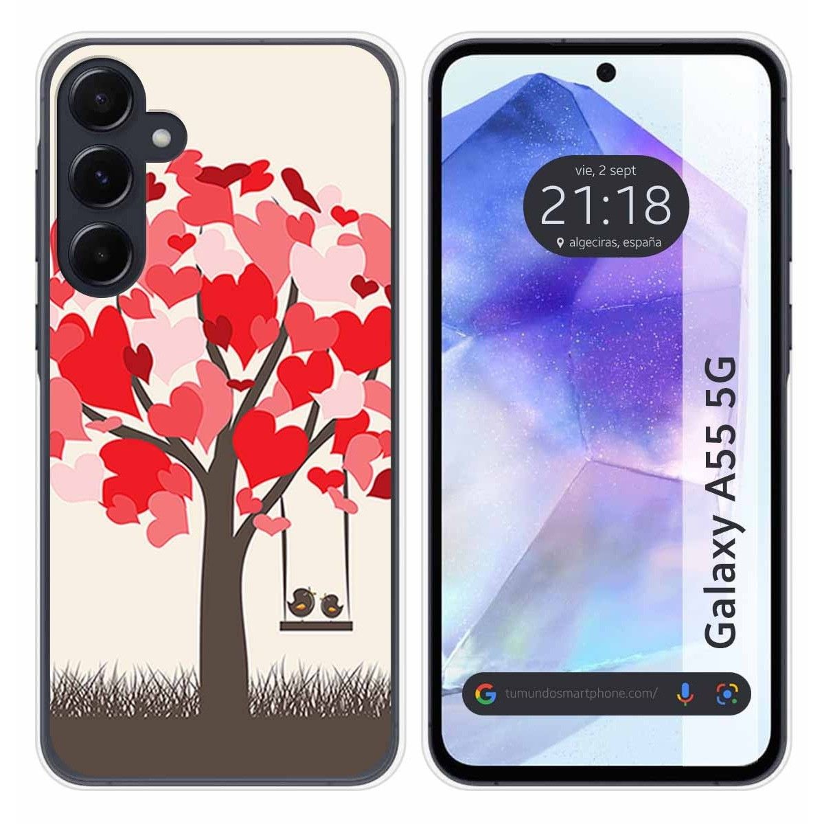Funda Silicona para Samsung Galaxy A55 5G diseño Pajaritos Dibujos