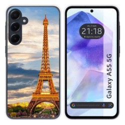 Funda Silicona para Samsung Galaxy A55 5G diseño Paris Dibujos