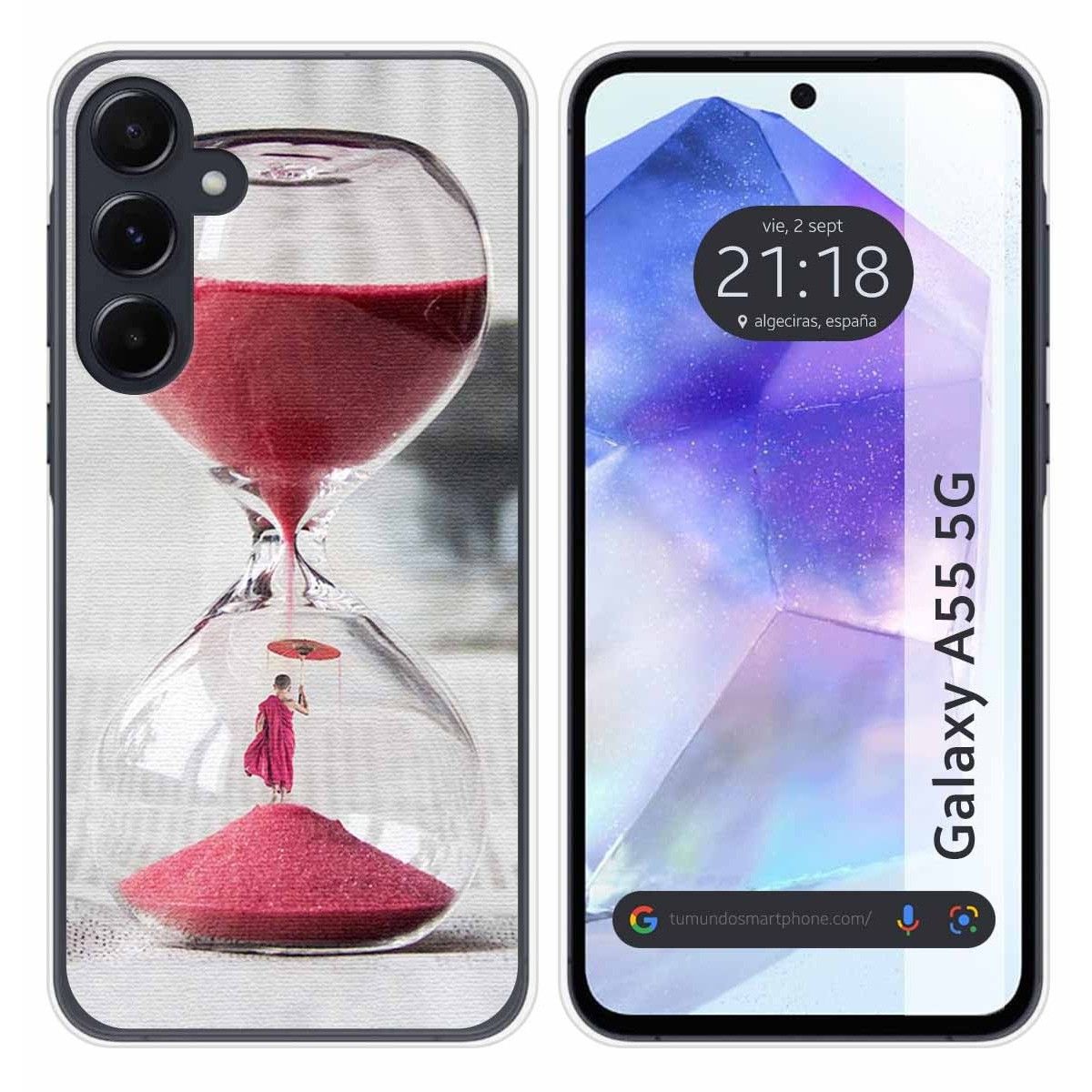 Funda Silicona para Samsung Galaxy A55 5G diseño Reloj Dibujos