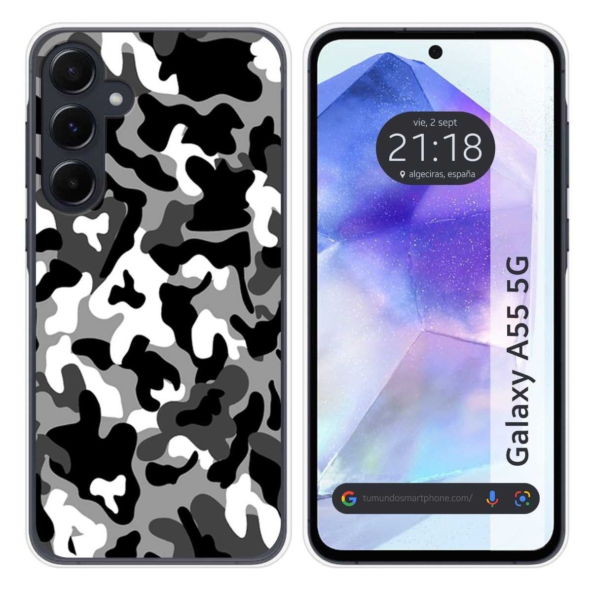 Funda Silicona para Samsung Galaxy A55 5G diseño Snow Camuflaje Dibujos