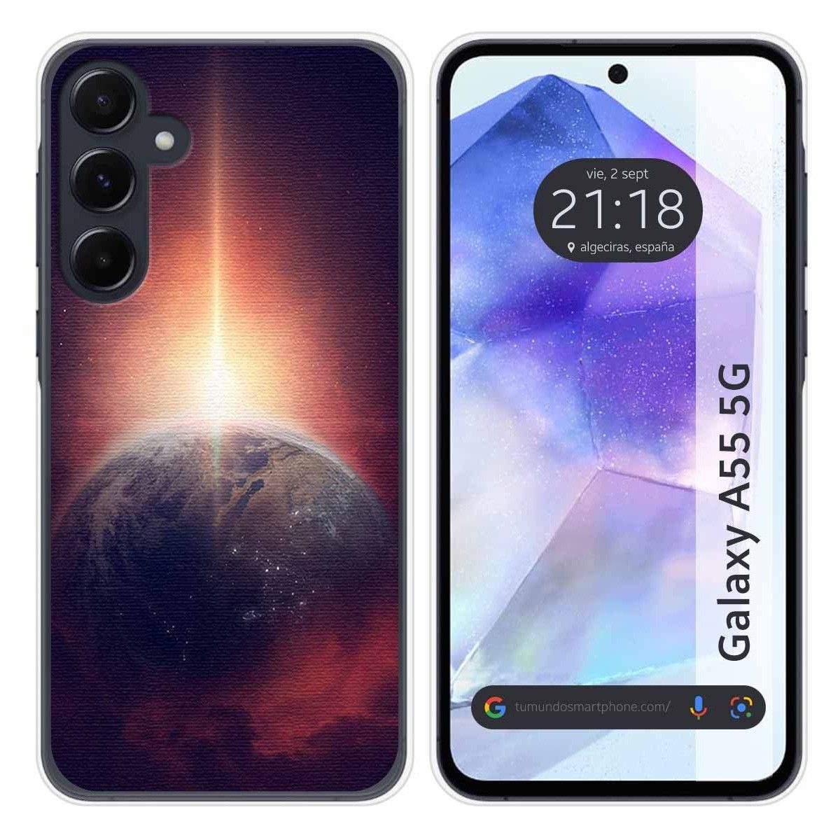 Funda Silicona para Samsung Galaxy A55 5G diseño Tierra Dibujos