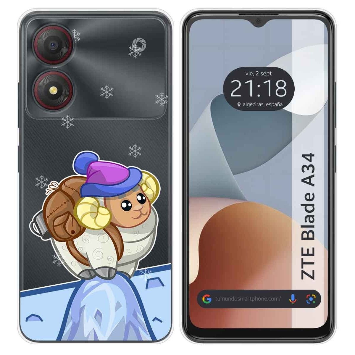 Funda Silicona Transparente para Zte Blade A34 4G diseño Cabra Dibujos