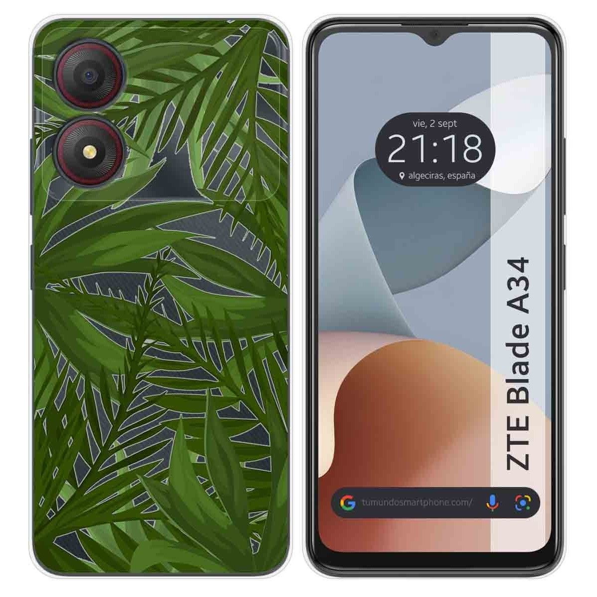 Funda Silicona Transparente para Zte Blade A34 4G diseño Jungla Dibujos