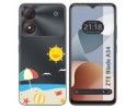 Funda Silicona Transparente para Zte Blade A34 4G diseño Playa Dibujos