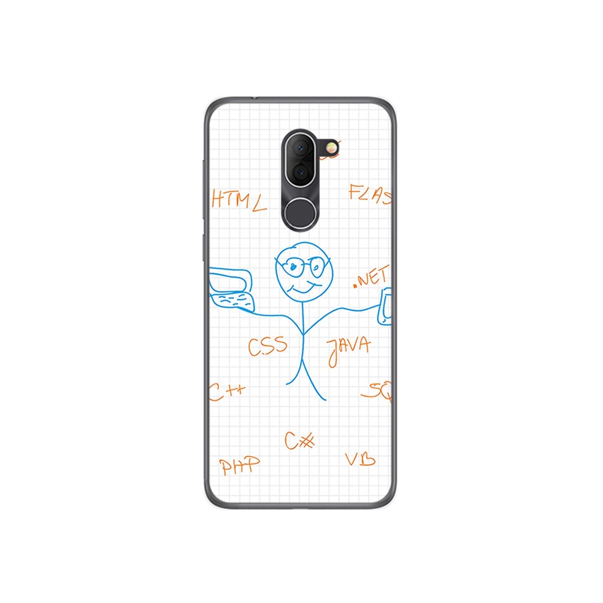 Funda Gel Tpu para Alcatel 3x Diseño Informatico Dibujos