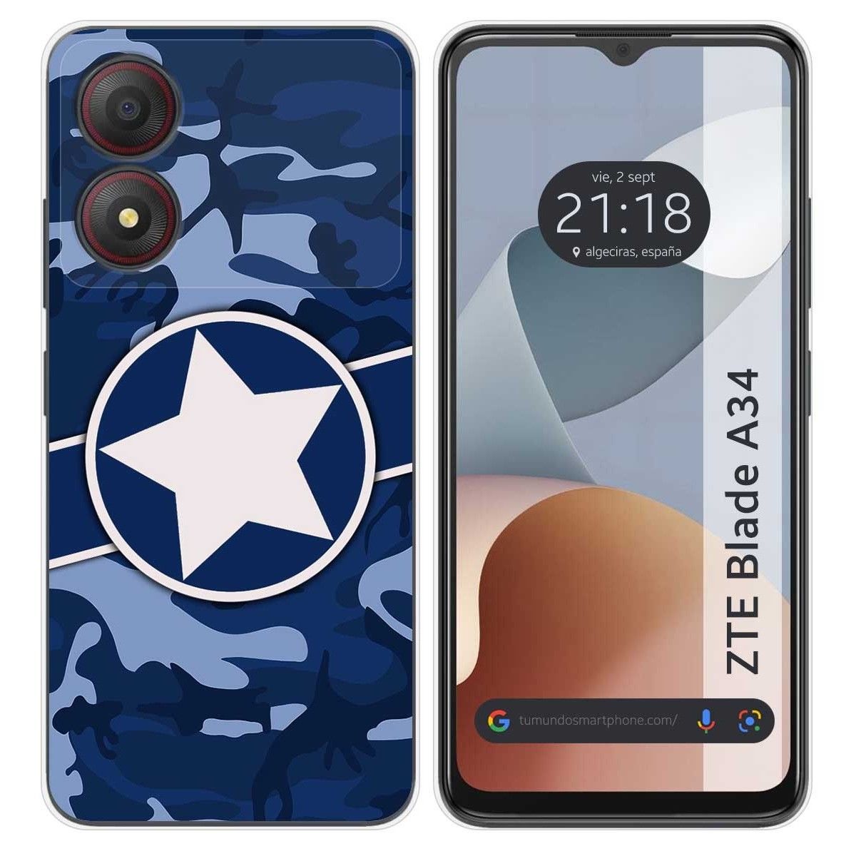 Funda Silicona para Zte Blade A34 4G diseño Camuflaje 03 Dibujos