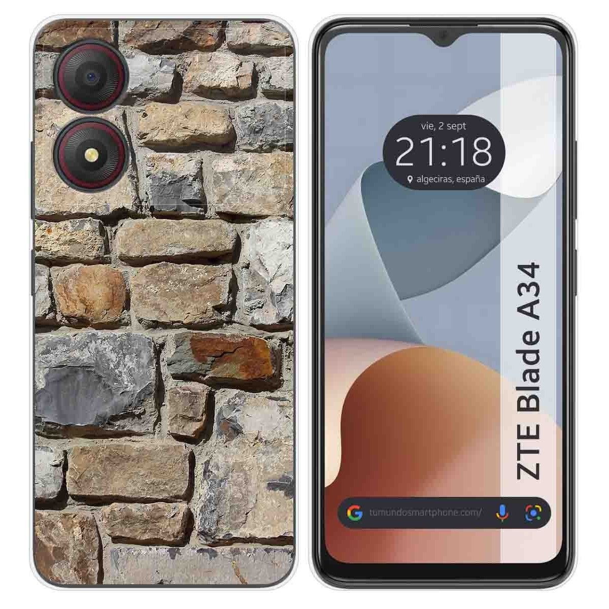 Funda Silicona para Zte Blade A34 4G diseño Ladrillo 03 Dibujos