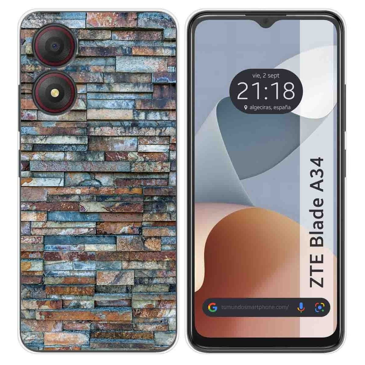 Funda Silicona para Zte Blade A34 4G diseño Ladrillo 05 Dibujos