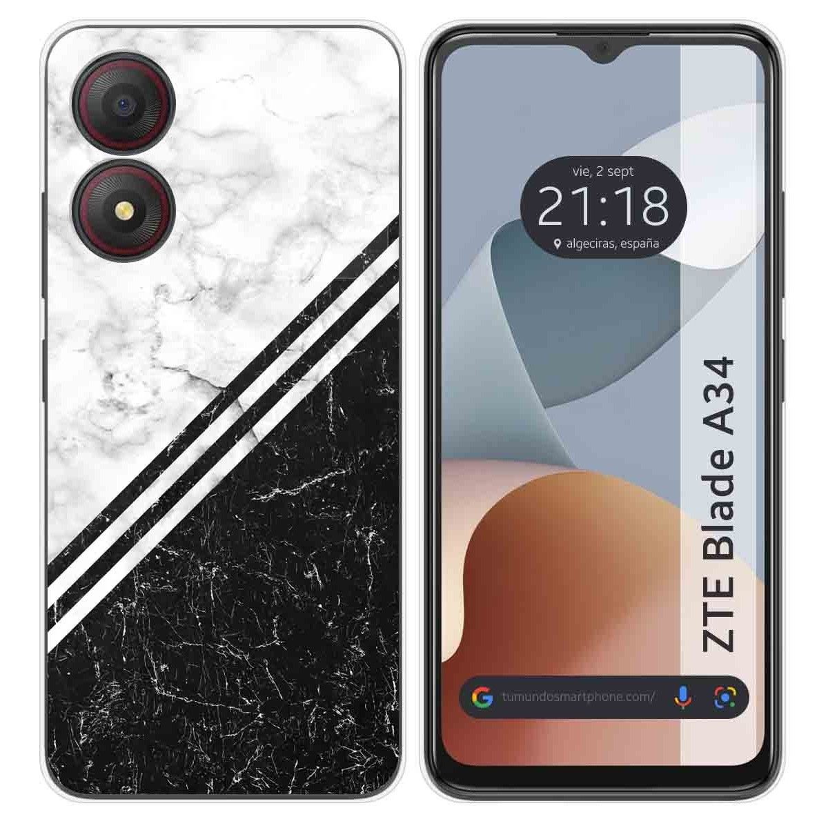 Funda Silicona para Zte Blade A34 4G diseño Mármol 01 Dibujos