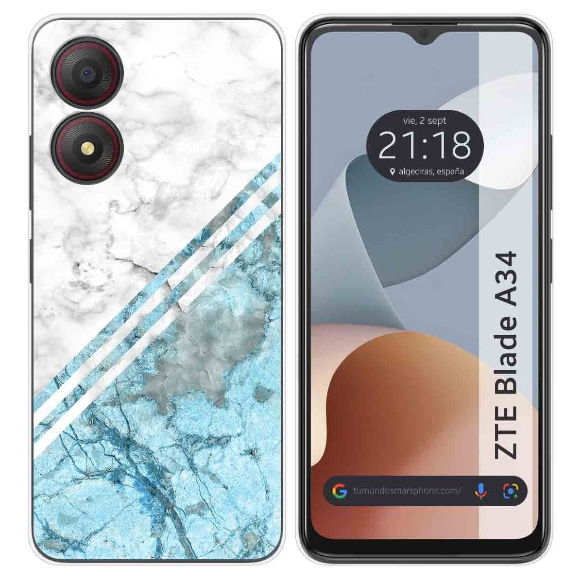 Funda Silicona para Zte Blade A34 4G diseño Mármol 02 Dibujos