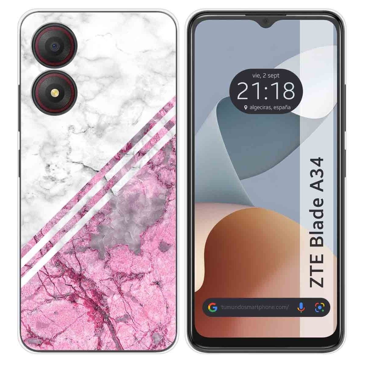 Funda Silicona para Zte Blade A34 4G diseño Mármol 03 Dibujos