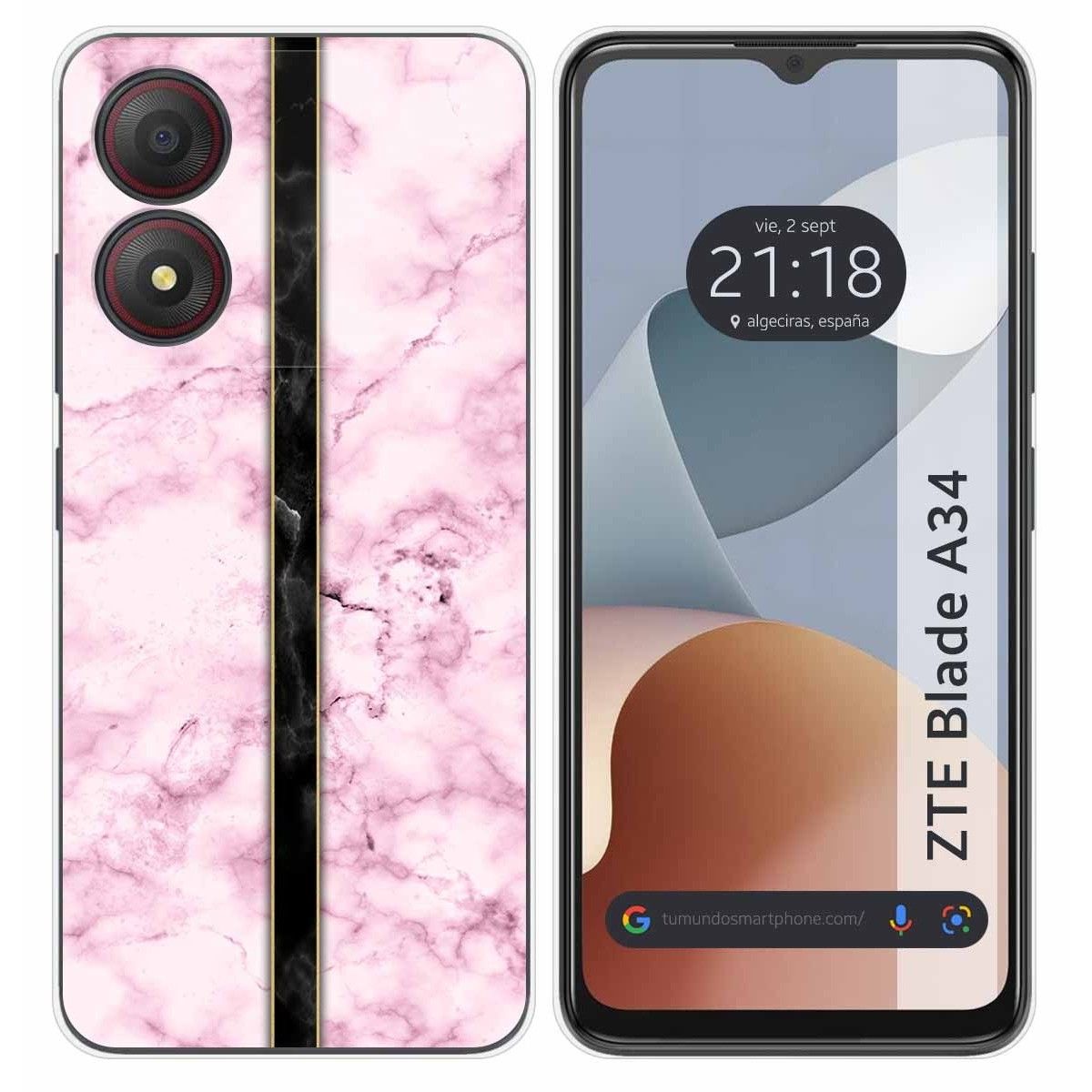 Funda Silicona para Zte Blade A34 4G diseño Mármol 04 Dibujos