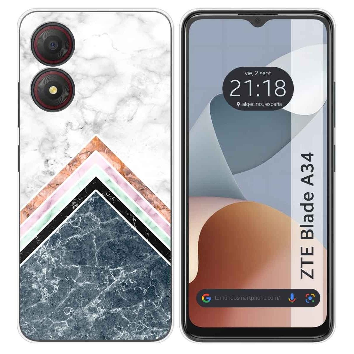 Funda Silicona para Zte Blade A34 4G diseño Mármol 05 Dibujos
