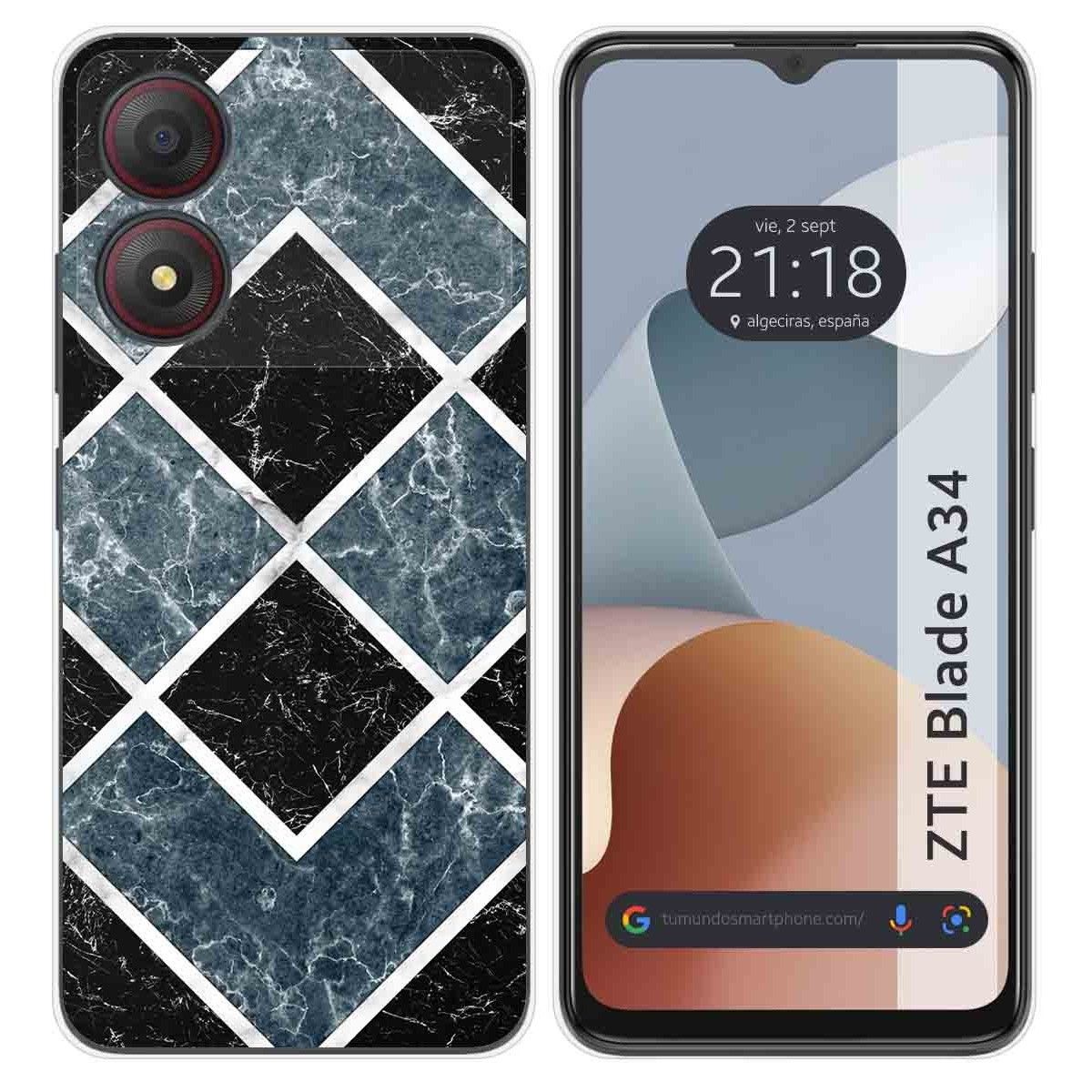 Funda Silicona para Zte Blade A34 4G diseño Mármol 06 Dibujos