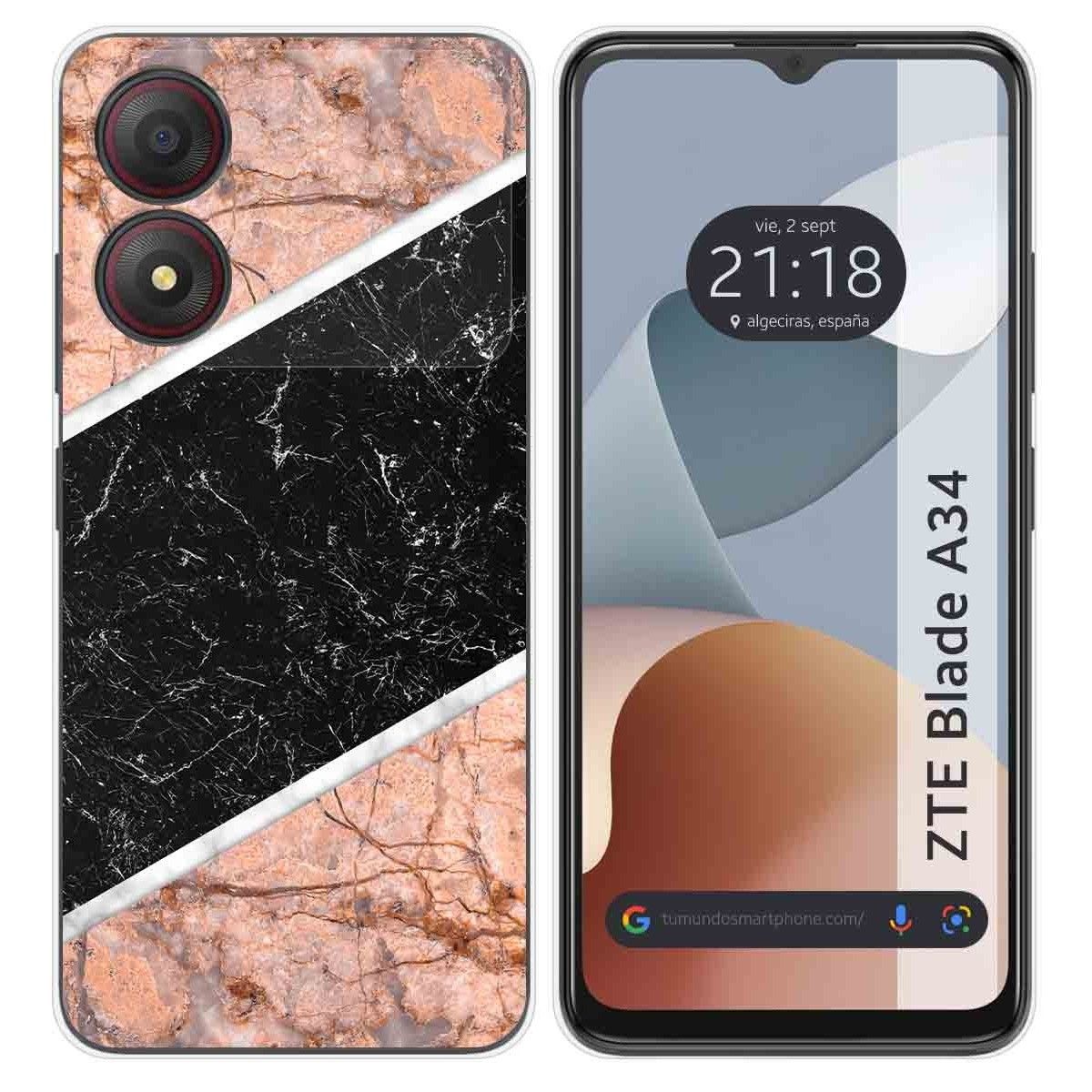 Funda Silicona para Zte Blade A34 4G diseño Mármol 07 Dibujos