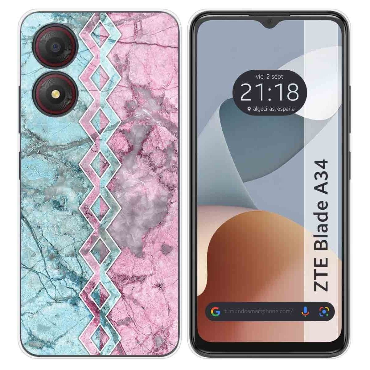 Funda Silicona para Zte Blade A34 4G diseño Mármol 08 Dibujos