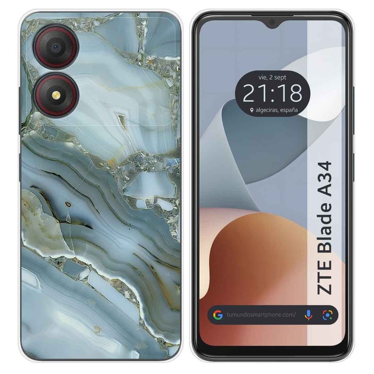 Funda Silicona para Zte Blade A34 4G diseño Mármol 09 Dibujos
