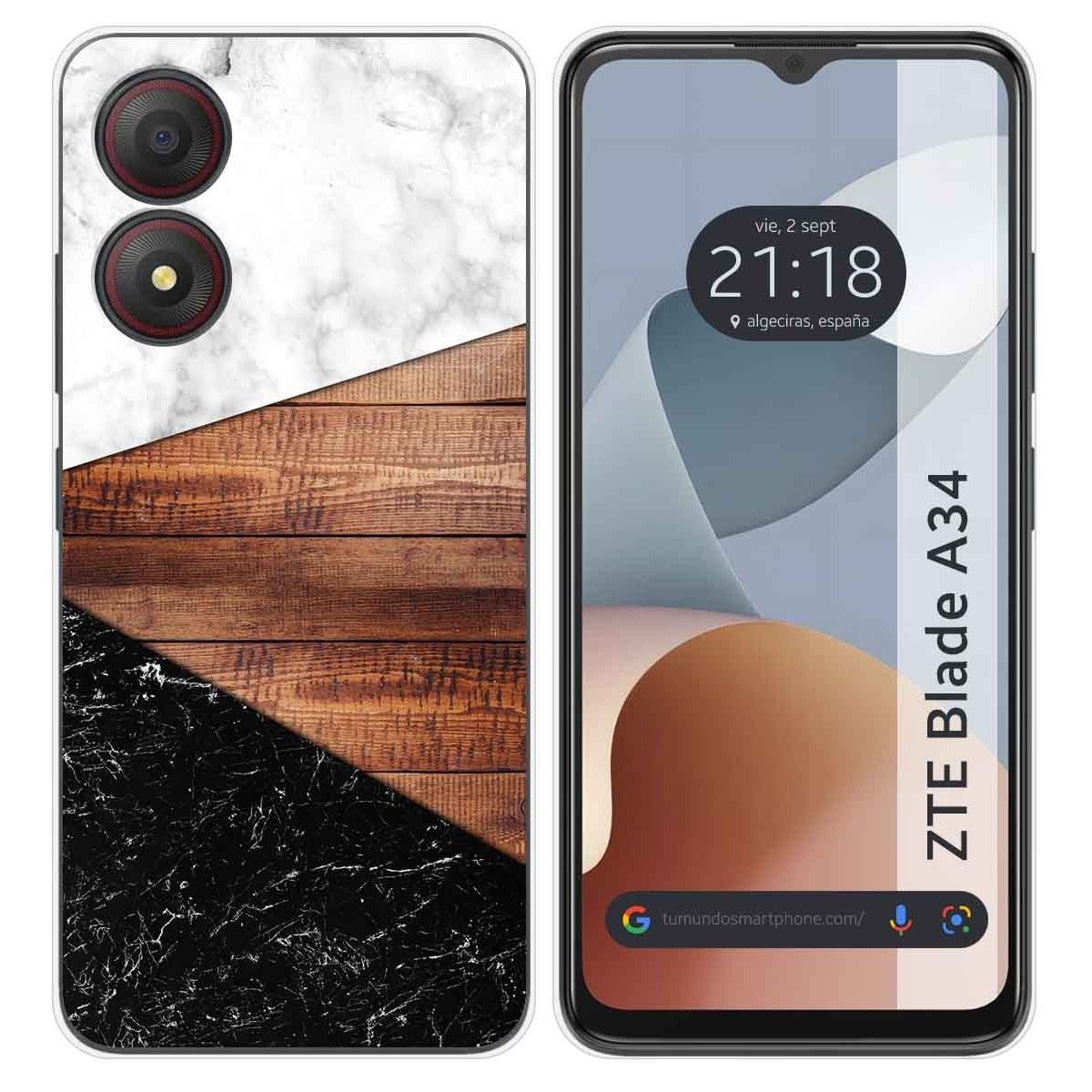 Funda Silicona para Zte Blade A34 4G diseño Mármol 11 Dibujos