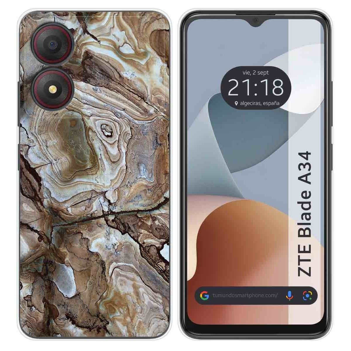 Funda Silicona para Zte Blade A34 4G diseño Mármol 14 Dibujos