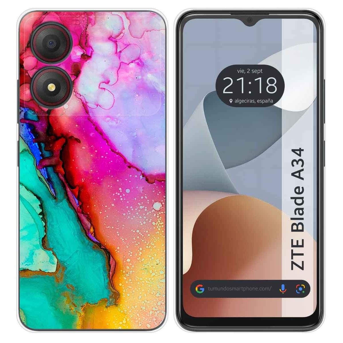 Funda Silicona para Zte Blade A34 4G diseño Mármol 15 Dibujos