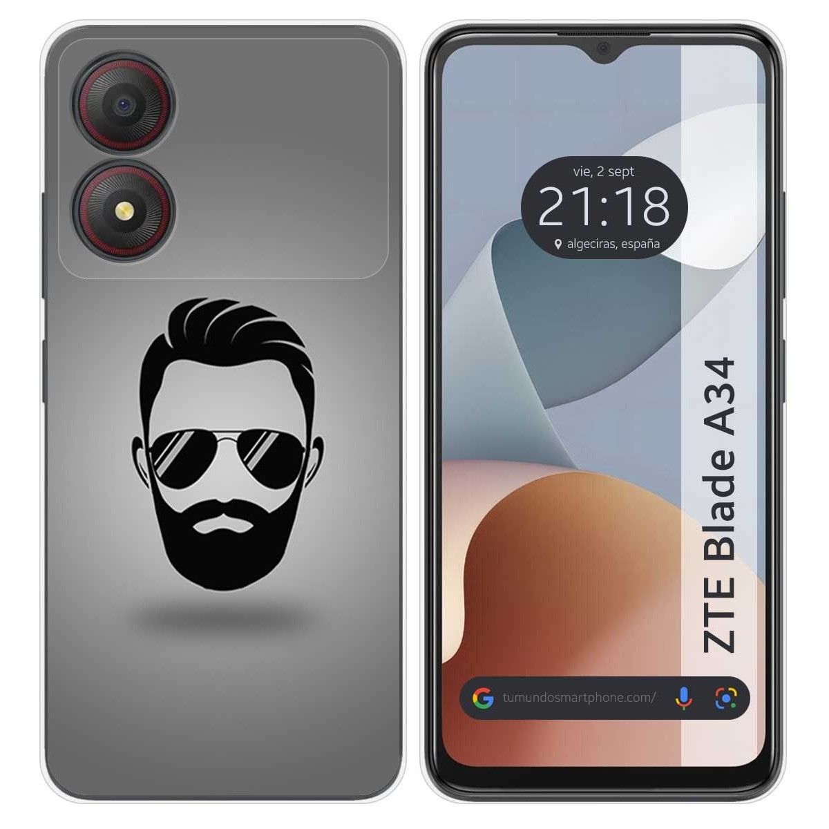 Funda Silicona para Zte Blade A34 4G diseño Barba Dibujos