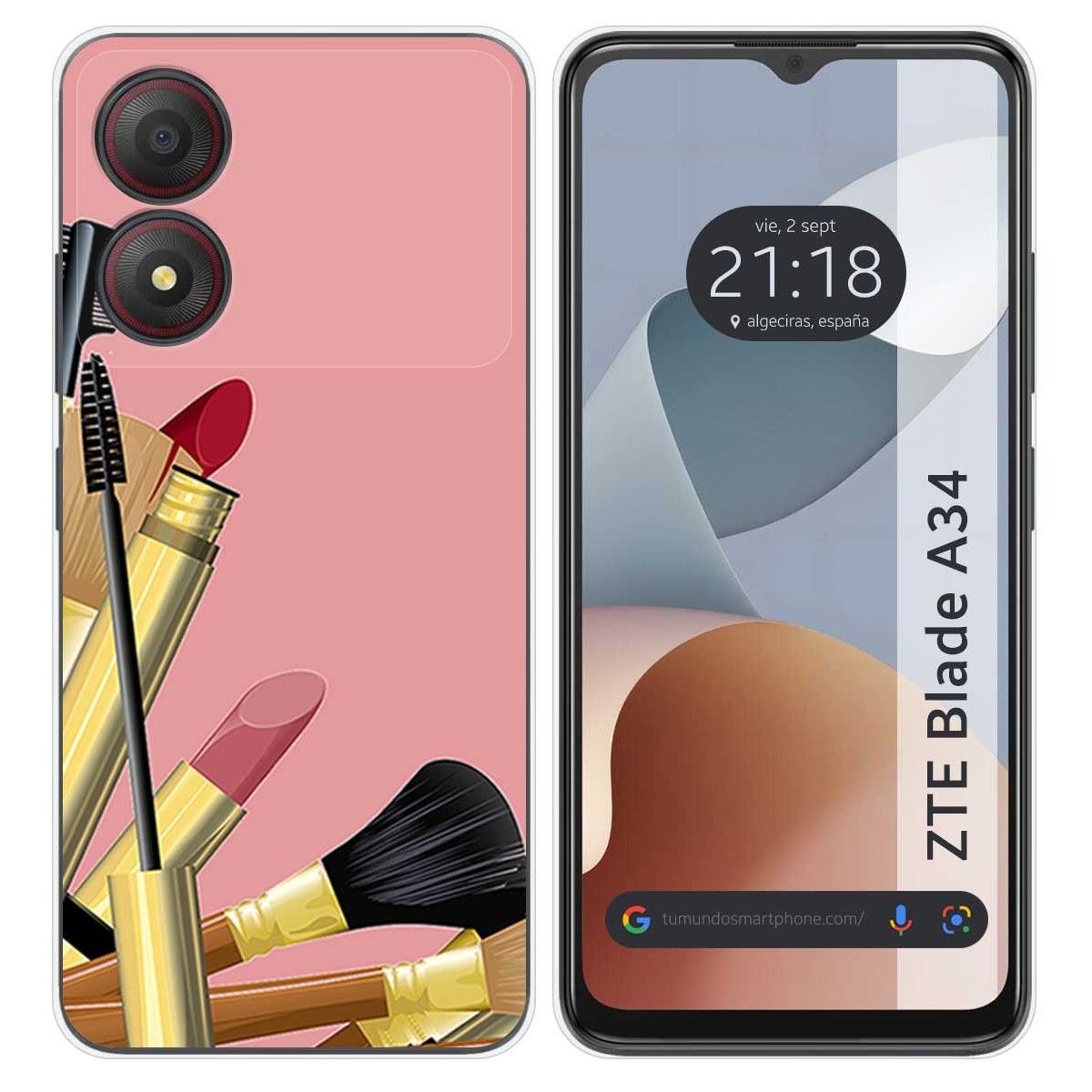 Funda Silicona para Zte Blade A34 4G diseño Brochas Dibujos