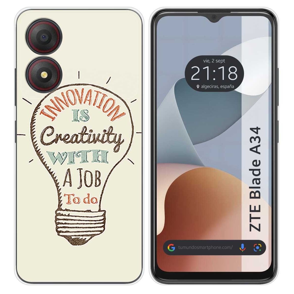 Funda Silicona para Zte Blade A34 4G diseño Creativity Dibujos