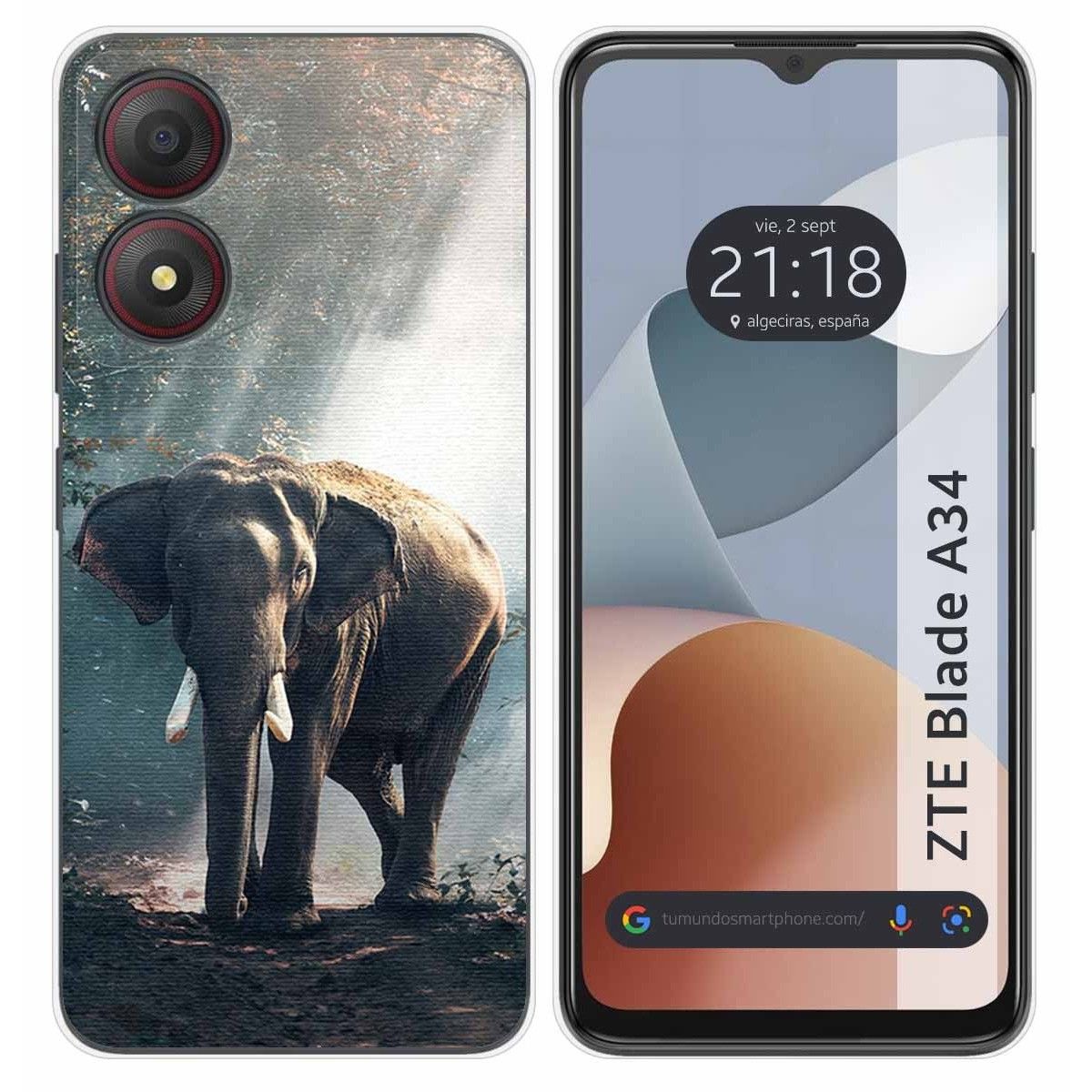 Funda Silicona para Zte Blade A34 4G diseño Elefante Dibujos