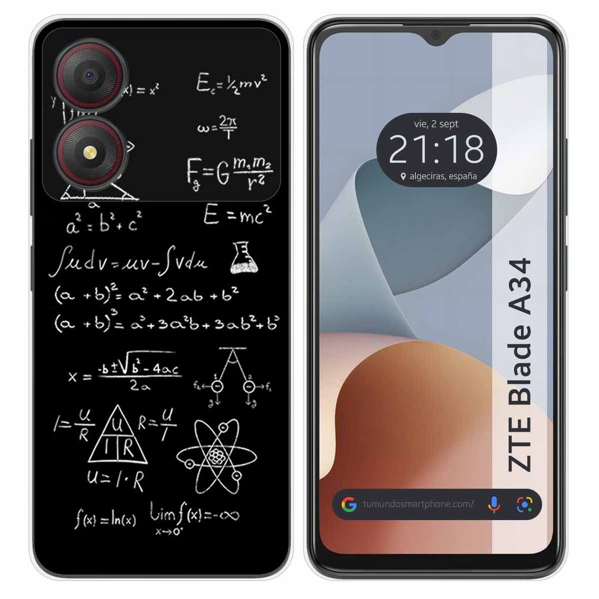 Funda Silicona para Zte Blade A34 4G diseño Formulas Dibujos