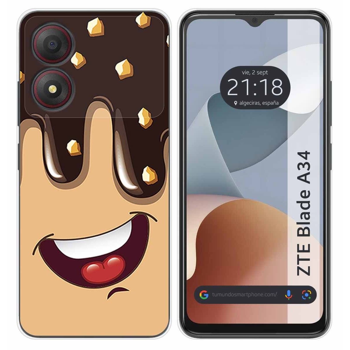Funda Silicona para Zte Blade A34 4G diseño Helado Chocolate Dibujos