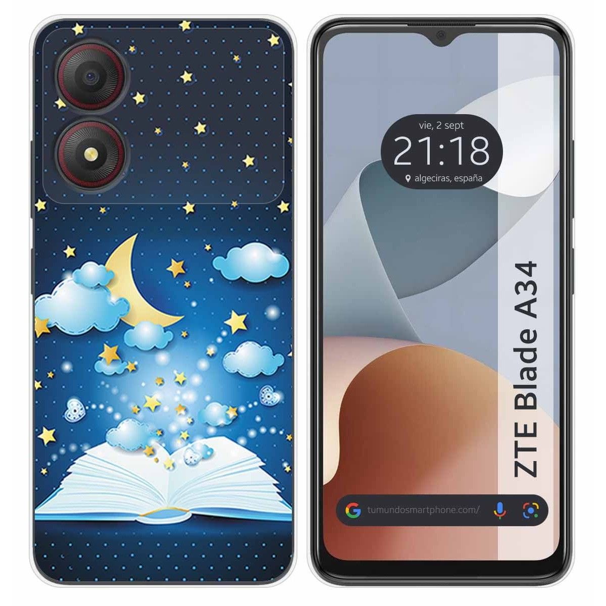 Funda Silicona para Zte Blade A34 4G diseño Libro Cuentos Dibujos