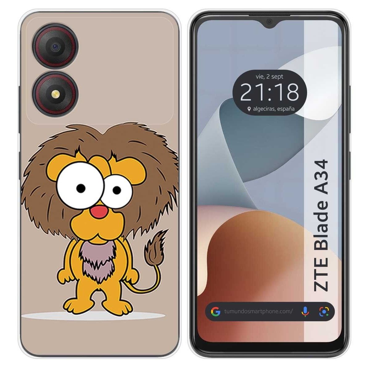 Funda Silicona para Zte Blade A34 4G diseño Leon Dibujos