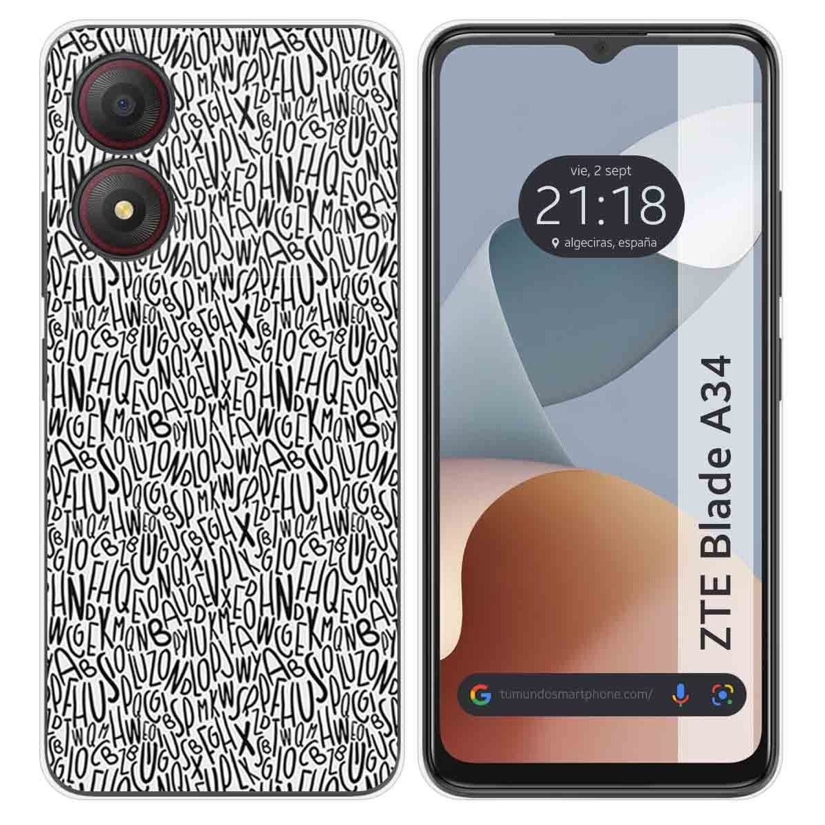 Funda Silicona para Zte Blade A34 4G diseño Letras Dibujos